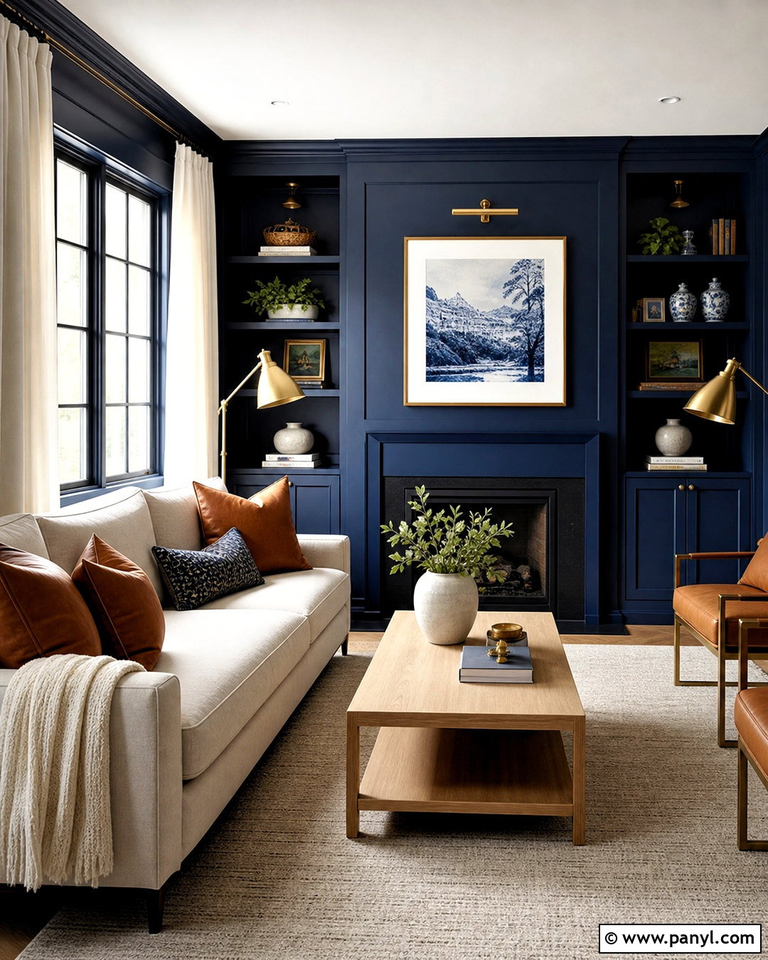 Deep Navy Small Living Room - 20 small living room paint color ideas