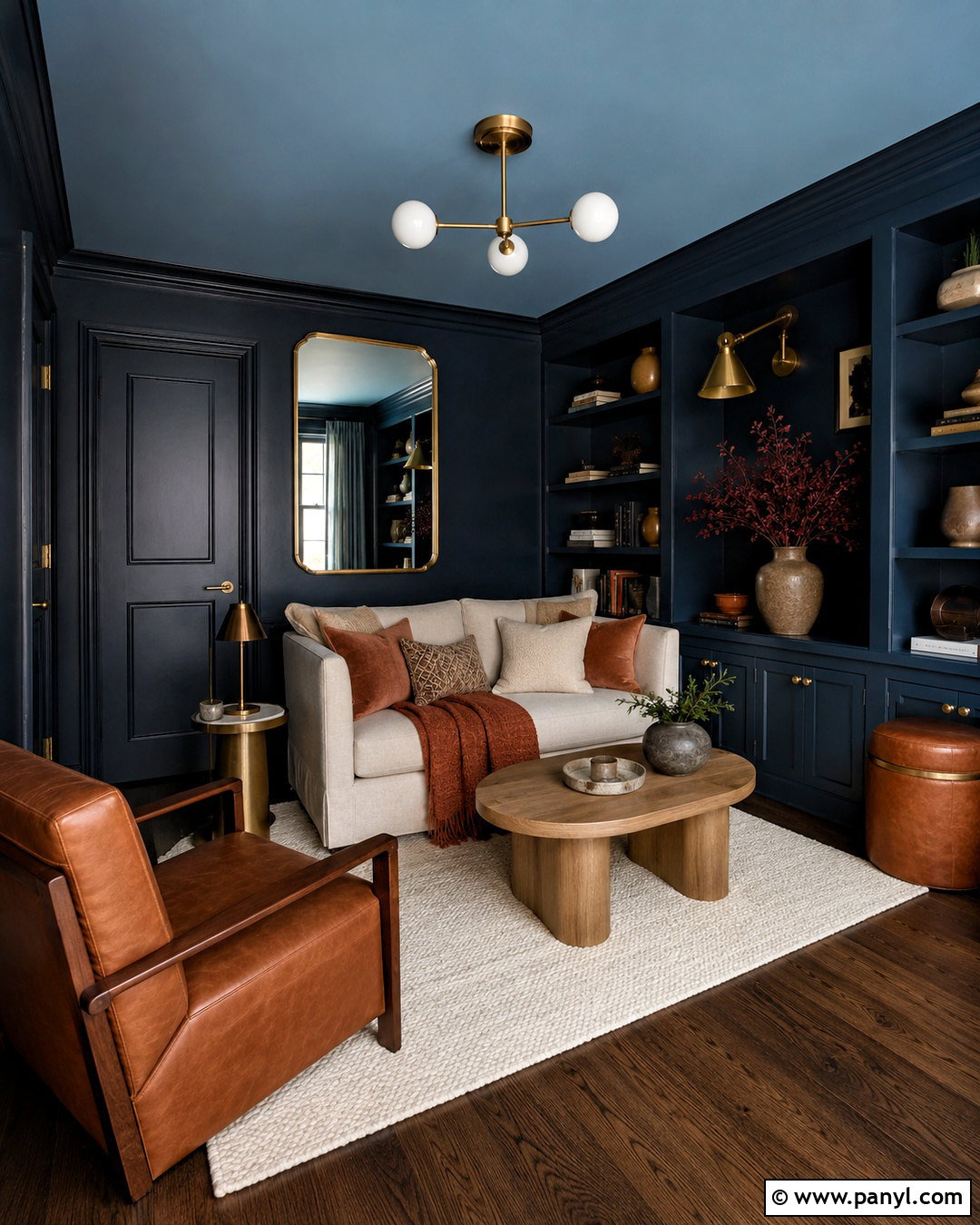 Deep Navy Small Living Room - 20 Wall Colours For Small Living Room Ideas