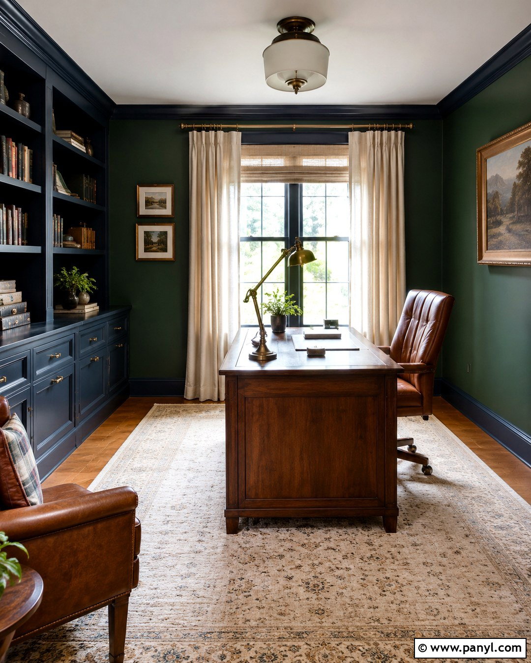 Deep Navy Trim - 20 Trim Color For Dark Green Walls