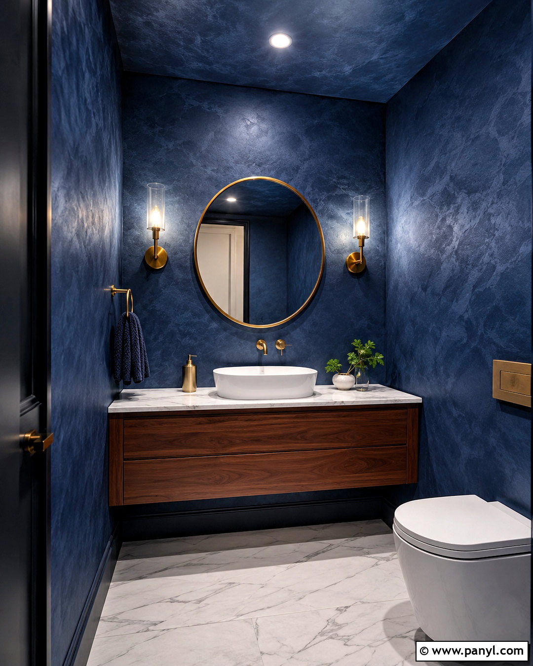 Deep Navy Venetian Plaster Wall Texture - 35 wall color texture ideas