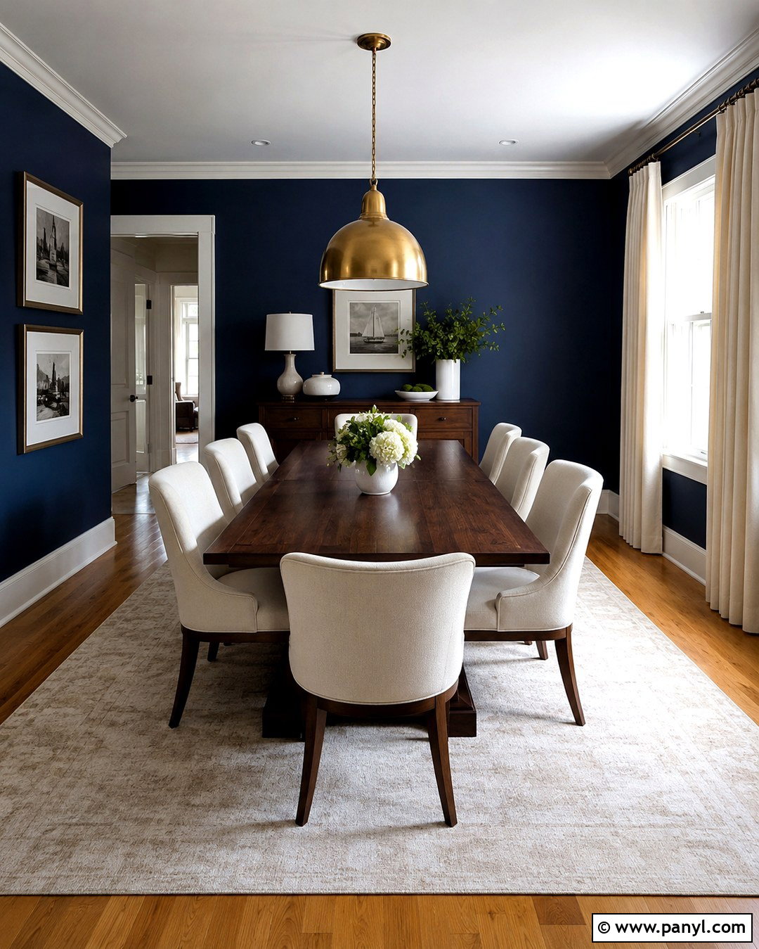 Deep Navy Wall Color - 20 Best Wall Color For Honey Oak Floors