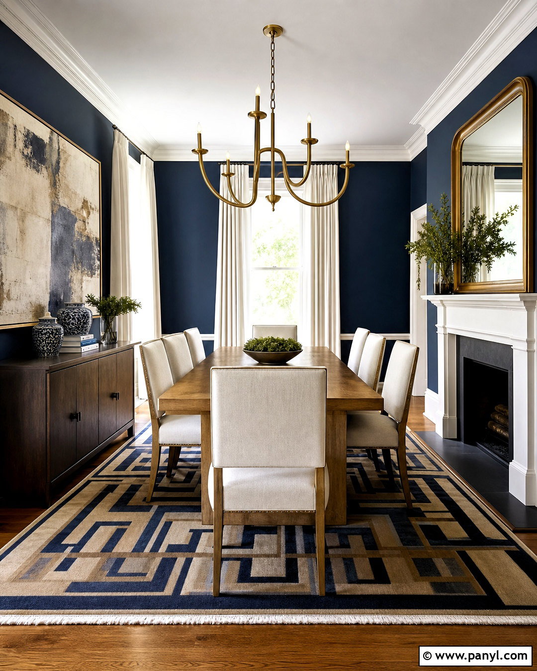 Deep Navy Wall Color Dining Room - 20 wall color design ideas