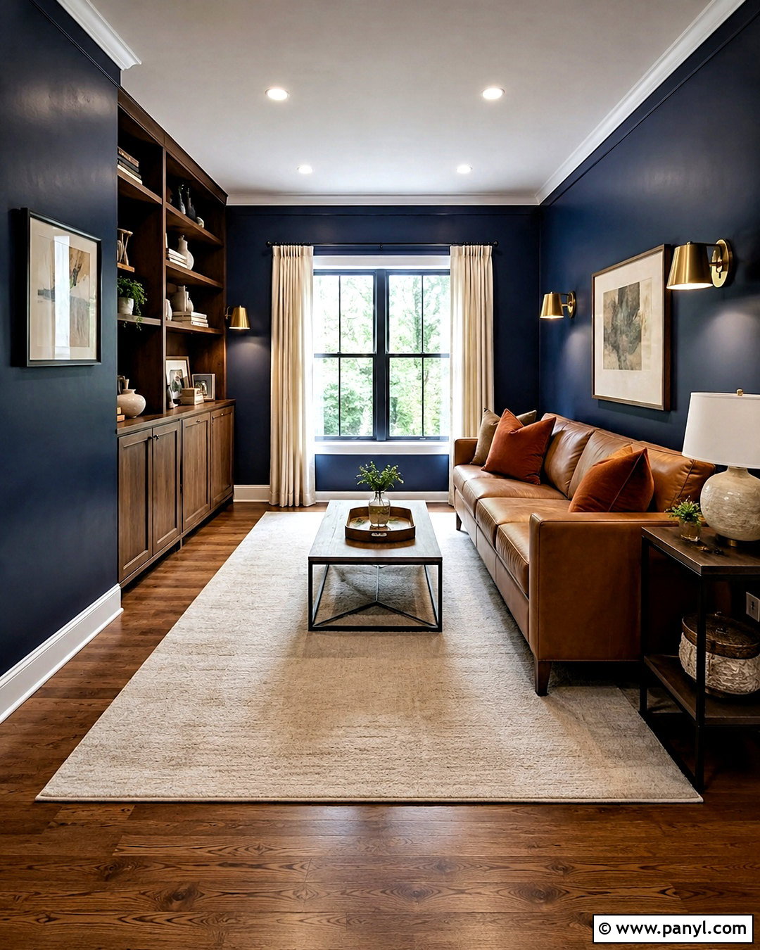 Deep Navy Walls With Medium Brown Floors - 20 What Color Walls Go With Medium Brown Floors