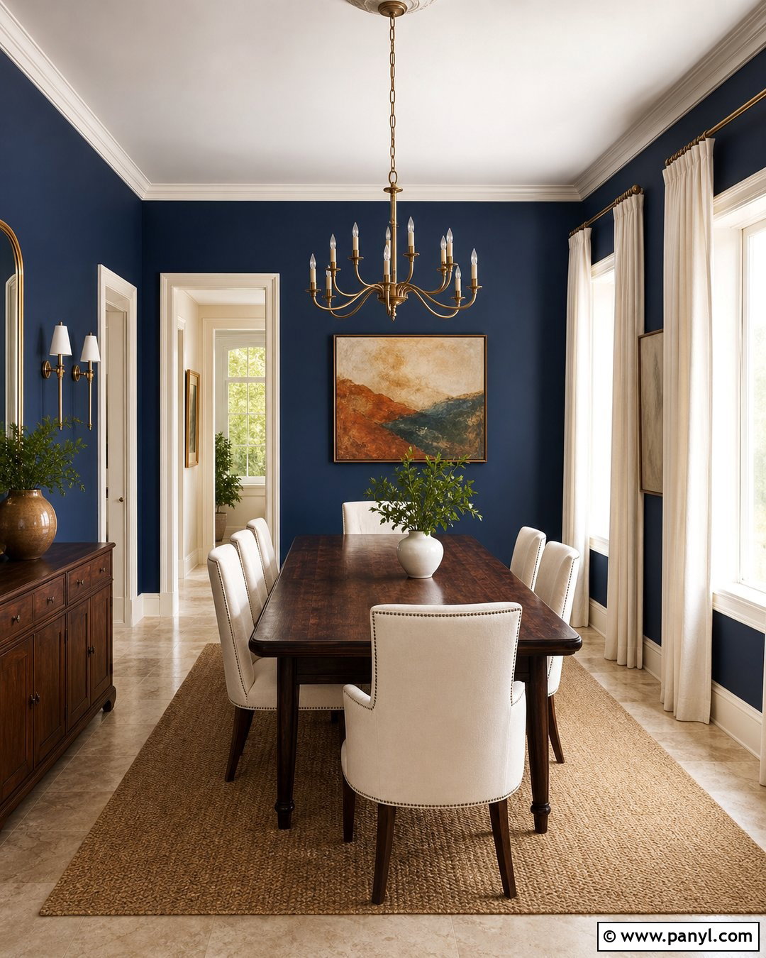 Deep Navy Walls With Travertine Floors - 20 Best Wall Color For Travertine Floors