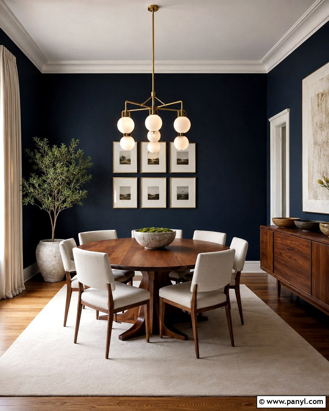 Deep Navy Walls With Walnut Furniture - 20 Best Wall Color For Walnut Furniture Ideas