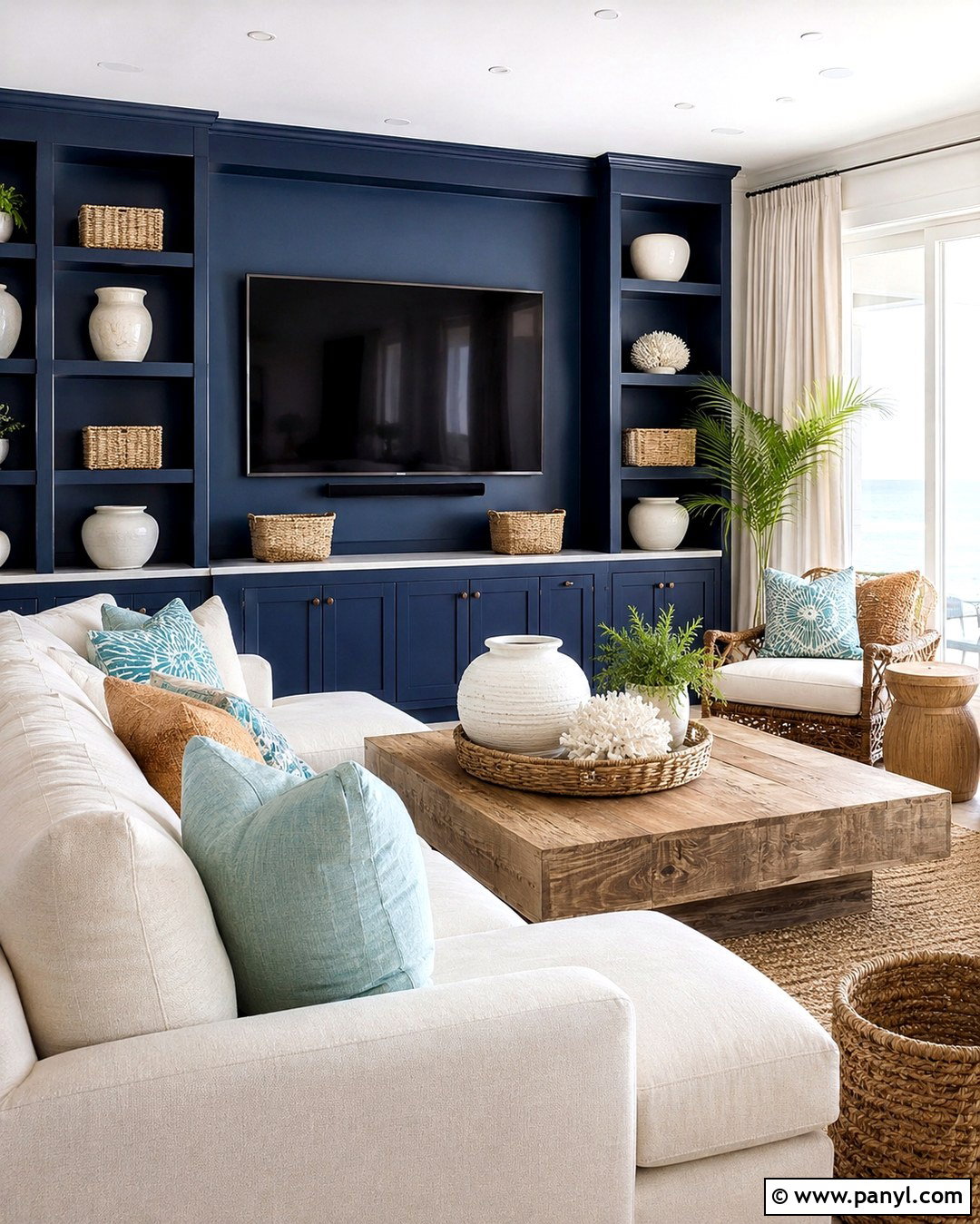 Deep Ocean Blue Accent Wall - 20 Coastal Accent Wall Colors