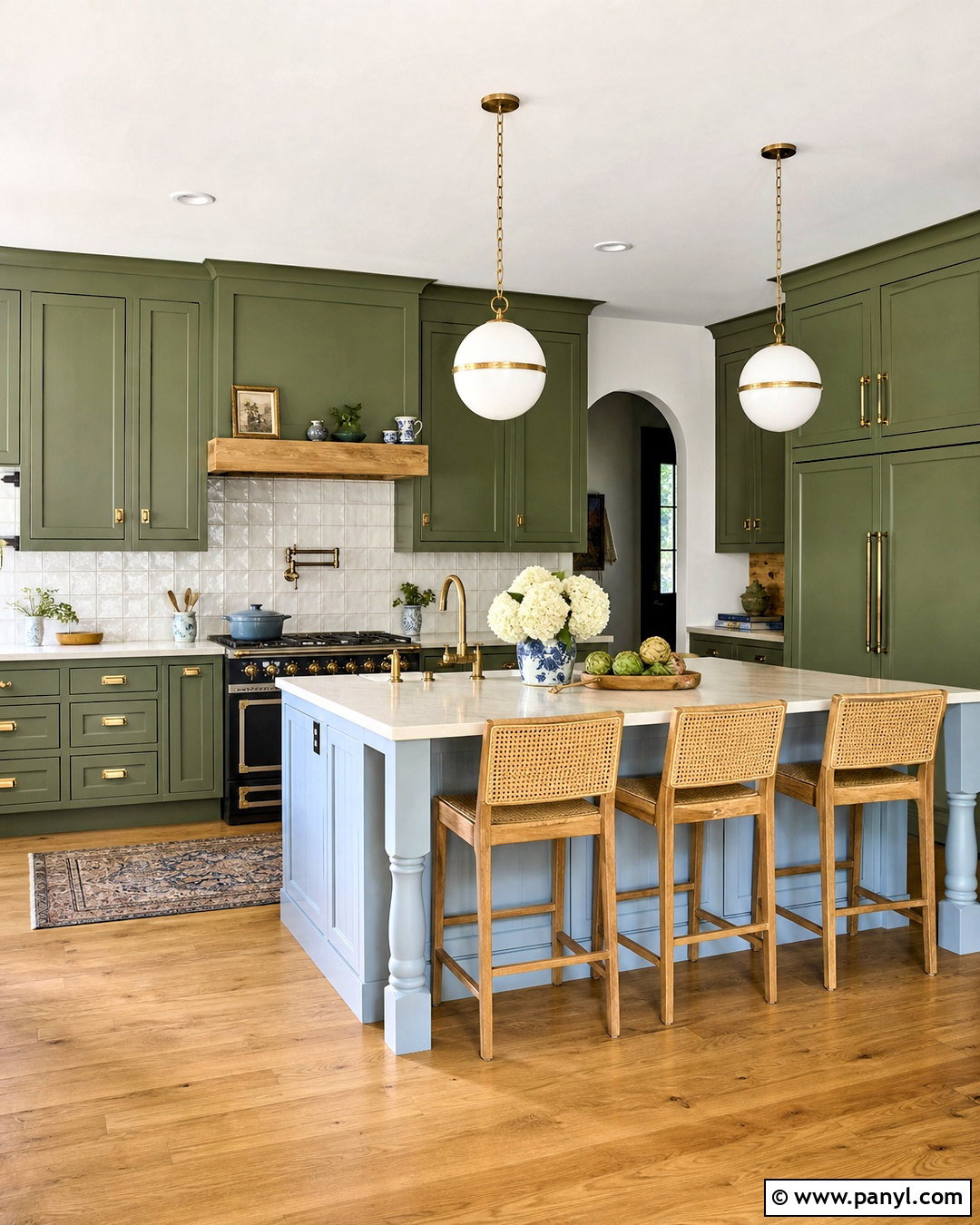 Deep Olive And Pale Sky Blue - 20 green color palette ideas