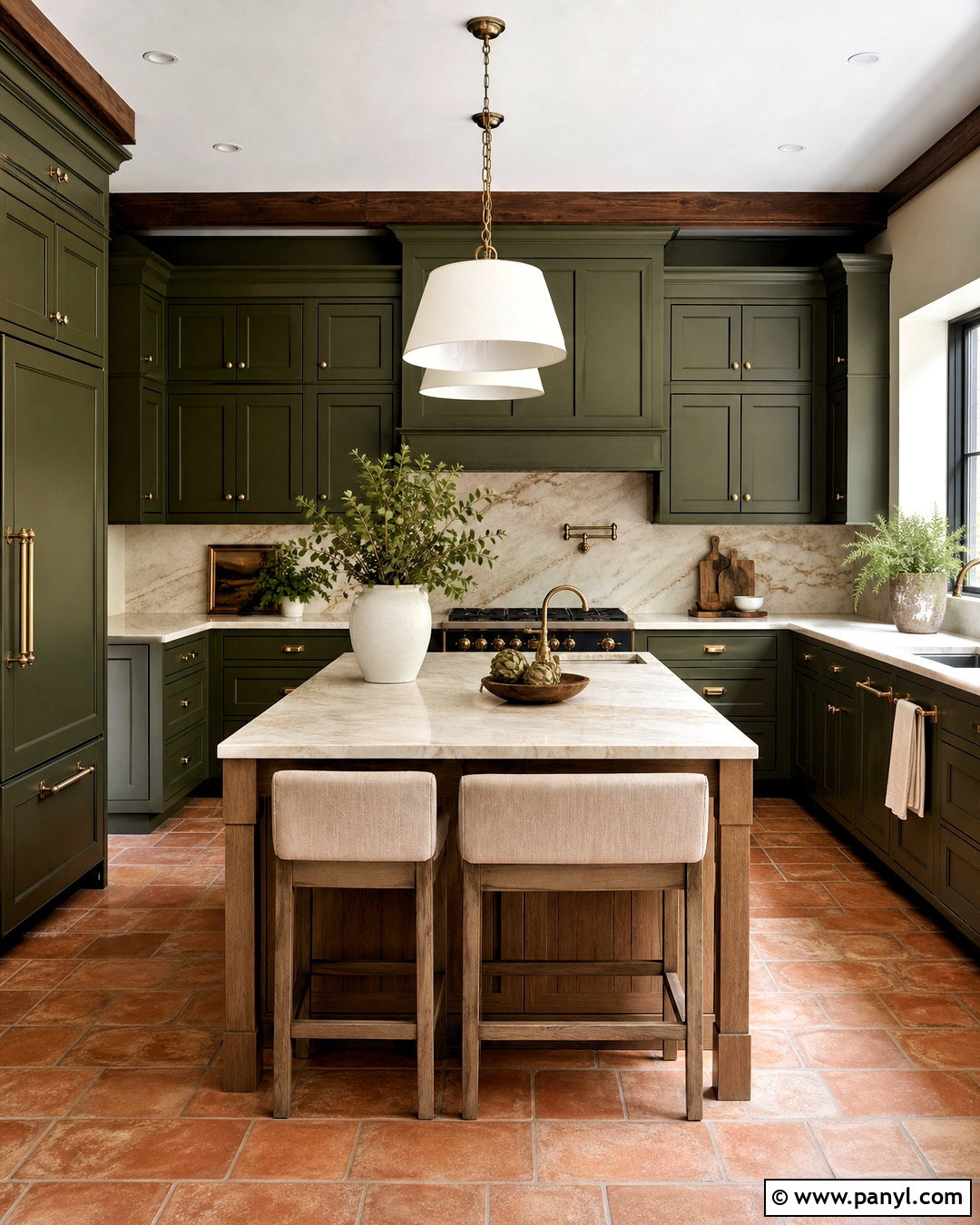 Deep Olive Green Kitchen - 20 kitchen colours ideas