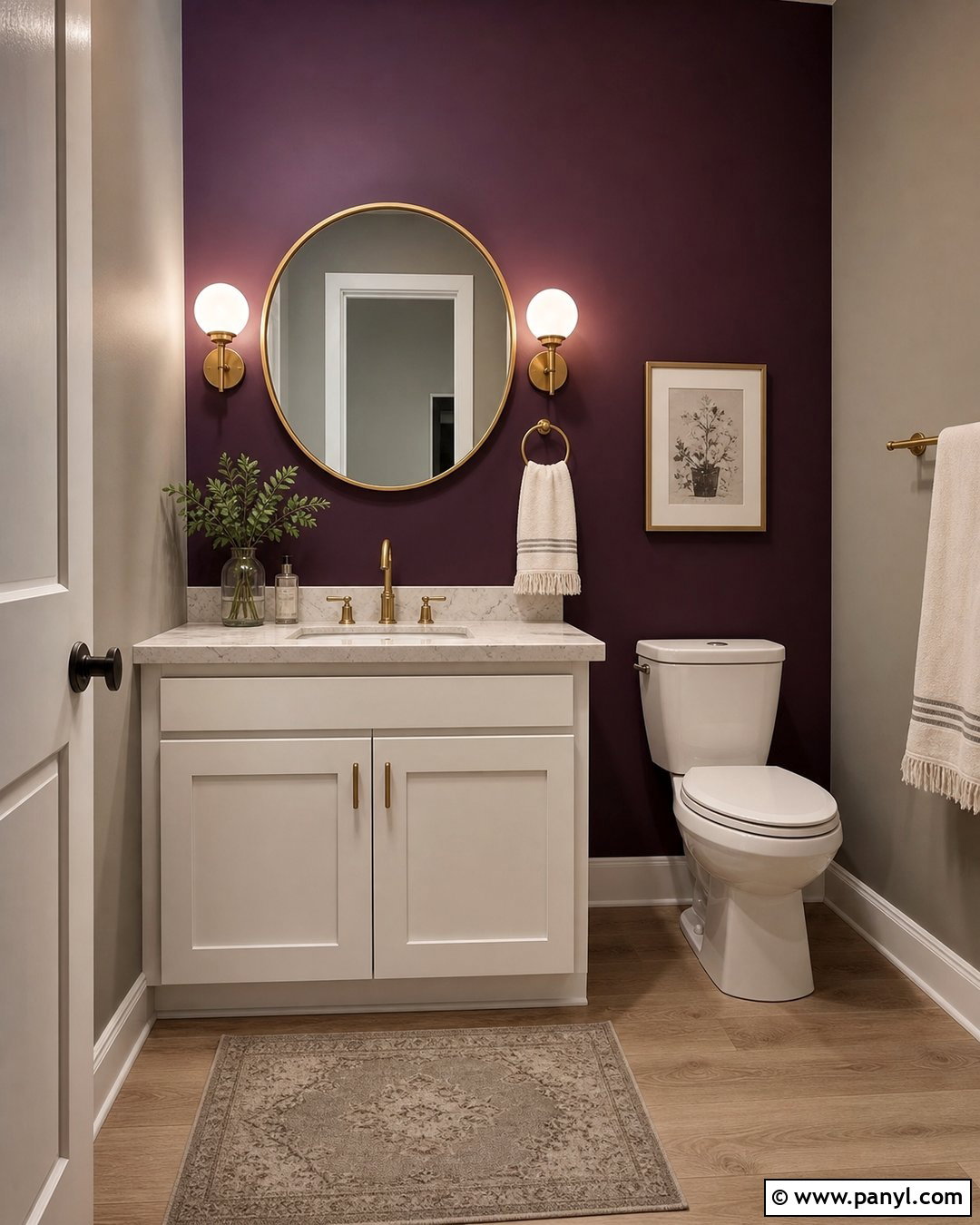 Deep Plum Accent Wall - 20 Dark Accent Wall In Small Bathroom Ideas