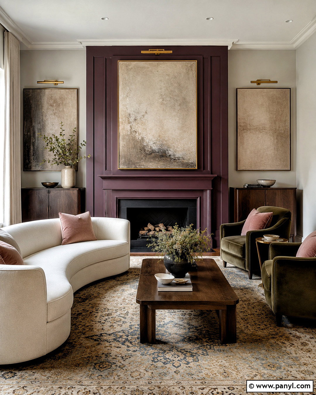 Deep Plum Accent Wall - 20 living room accent wall paint colors