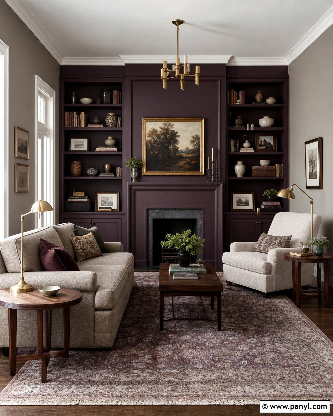 Deep Plum And Greige Wall Color Combination - 25 Color Combination For Wall Ideas
