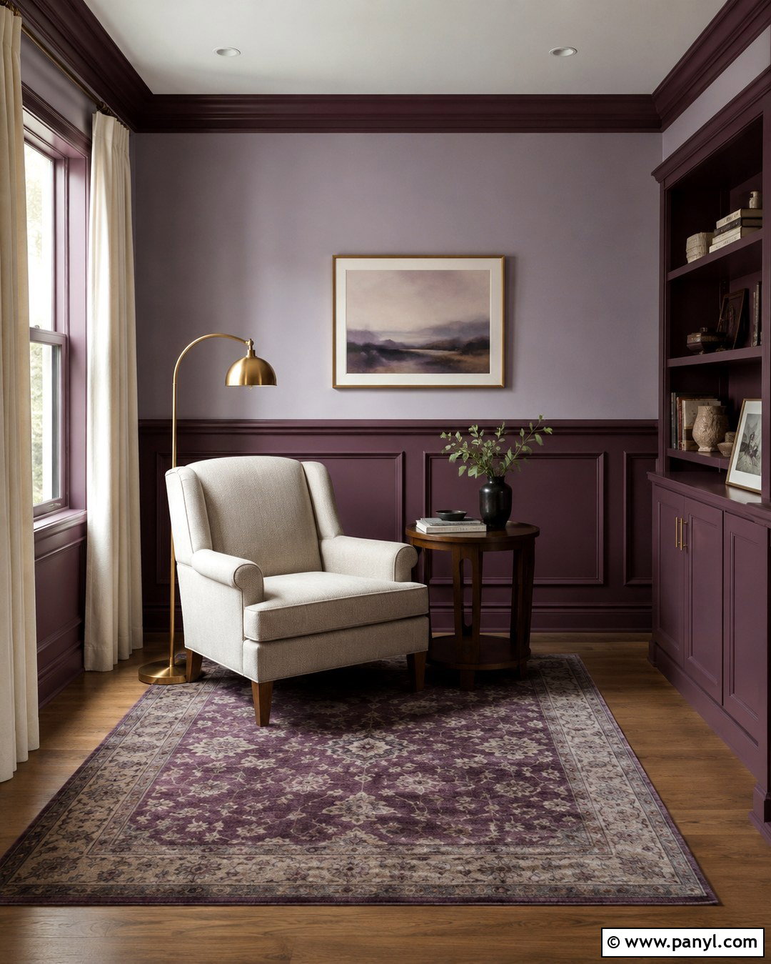 Deep Plum And Lilac Chair Rail Colors - 20 Chair Rail Colors Two Tones