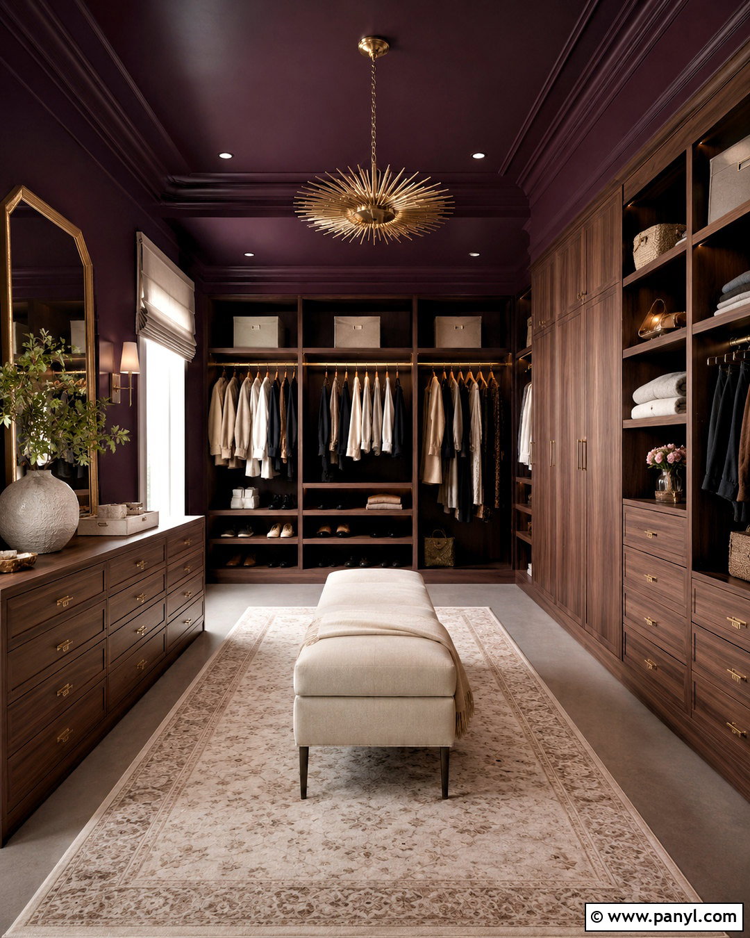 Deep Plum Dressing Room Walls And Ceiling - 20 dark walls and ceiling ideas