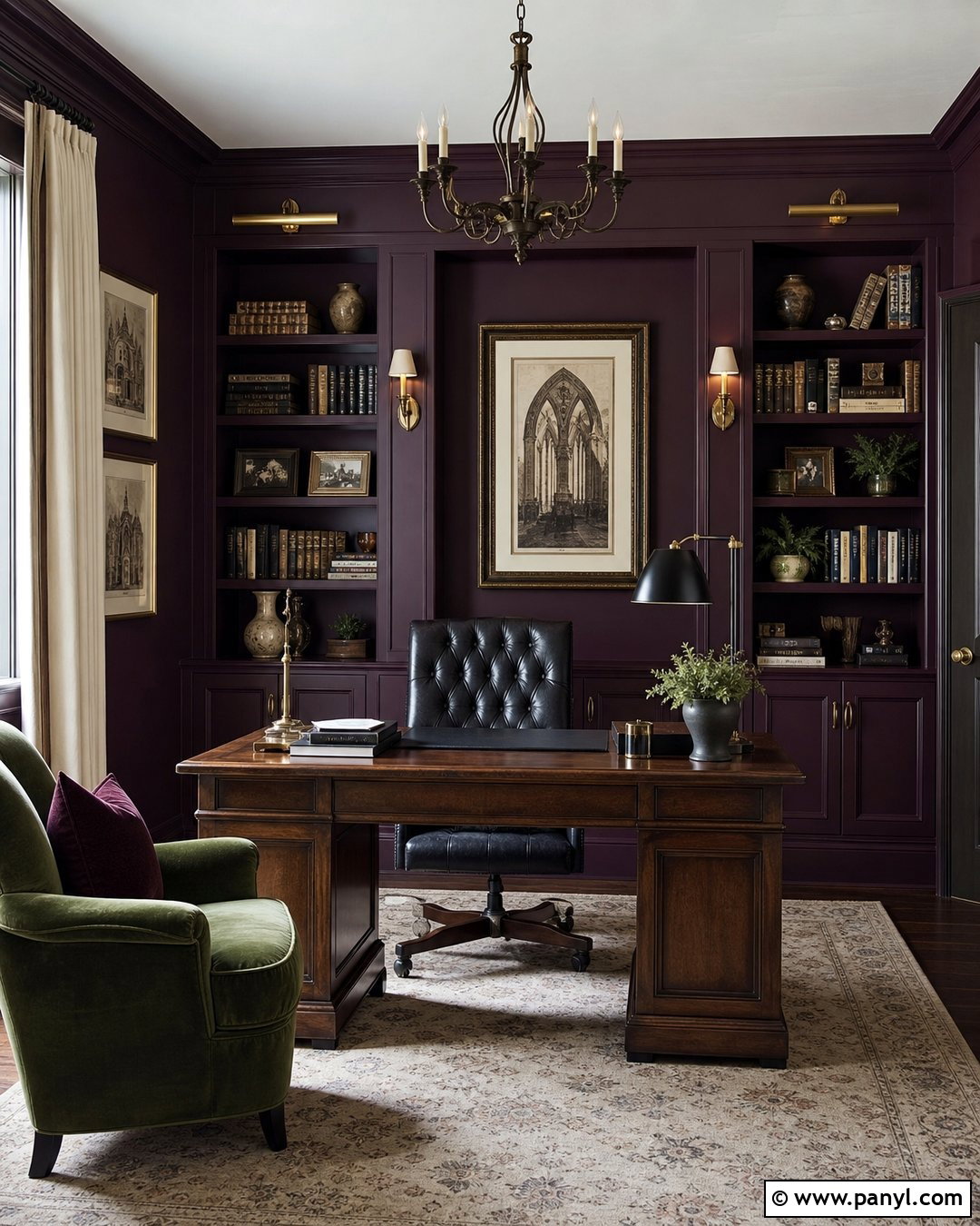 Deep Plum Gothic Home Office - 20 Gothic Paint Colors Dark Walls