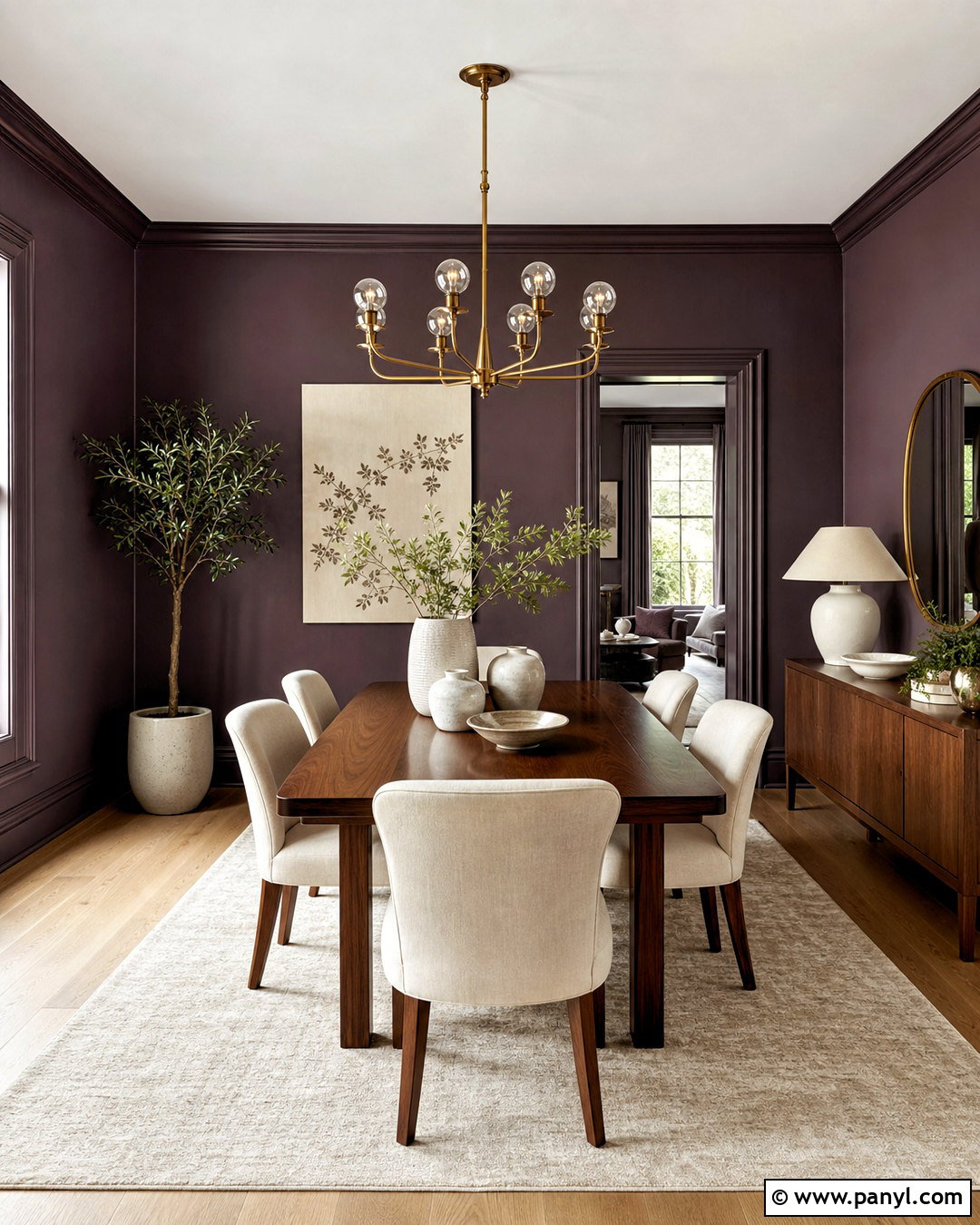 Deep Plum Gray Dining Room - 20 purple gray wall paint ideas