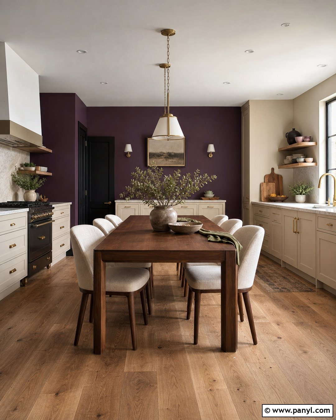 Deep Plum Kitchen Accent Wall - 30 kitchen accent wall color ideas