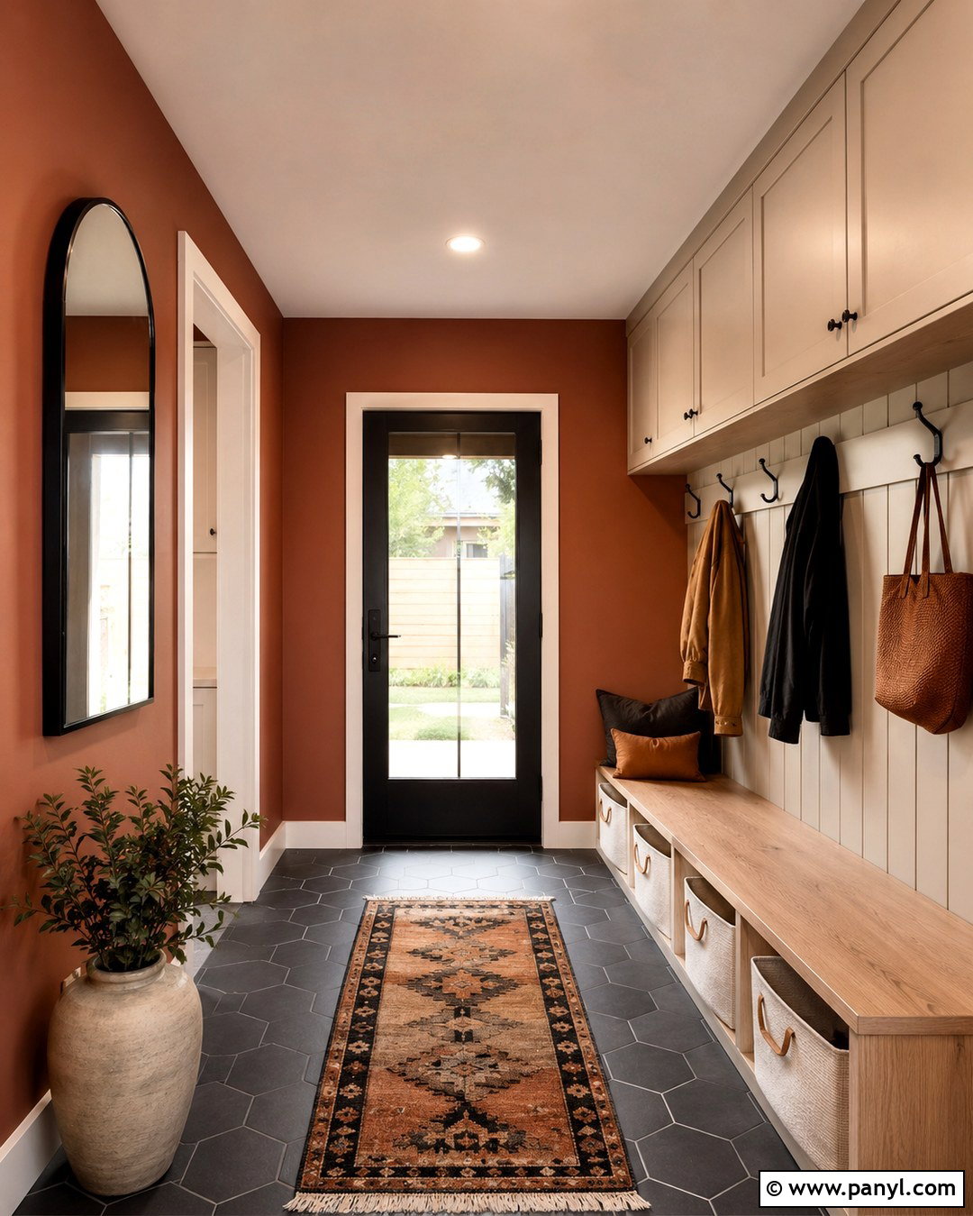 Deep Plum Mudroom Walls - 20 Dark Mudroom Wall Colors