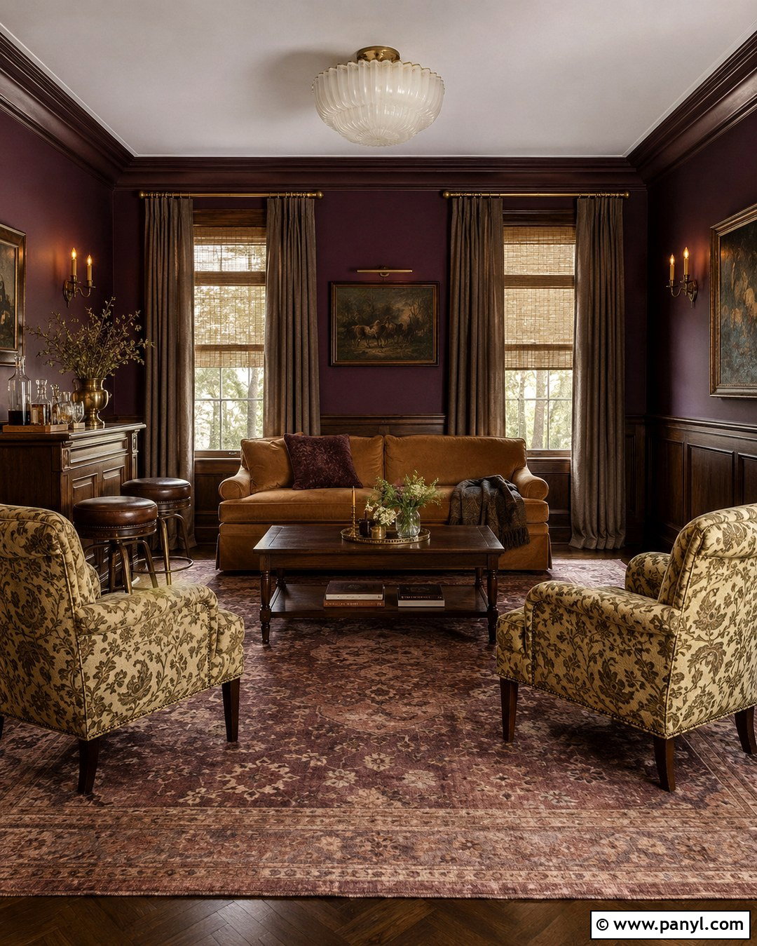 Deep Plum Speakeasy Walls - 20 Speakeasy Wall Colors
