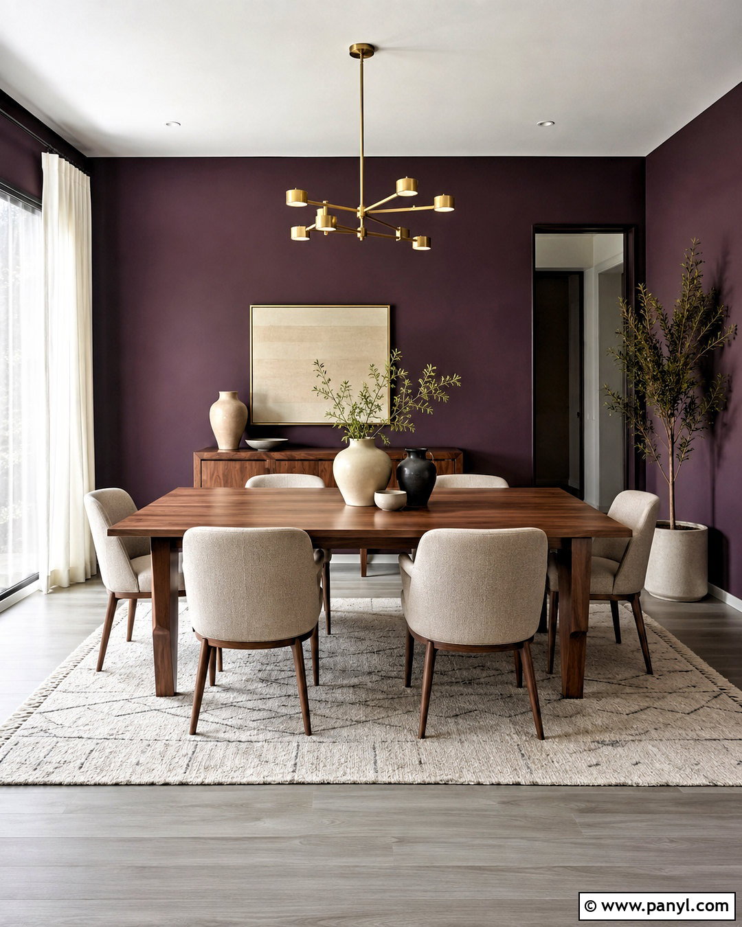 Deep Plum Walls With Gray Flooring - 40 Wall Colors To Match Gray Flooring Ideas