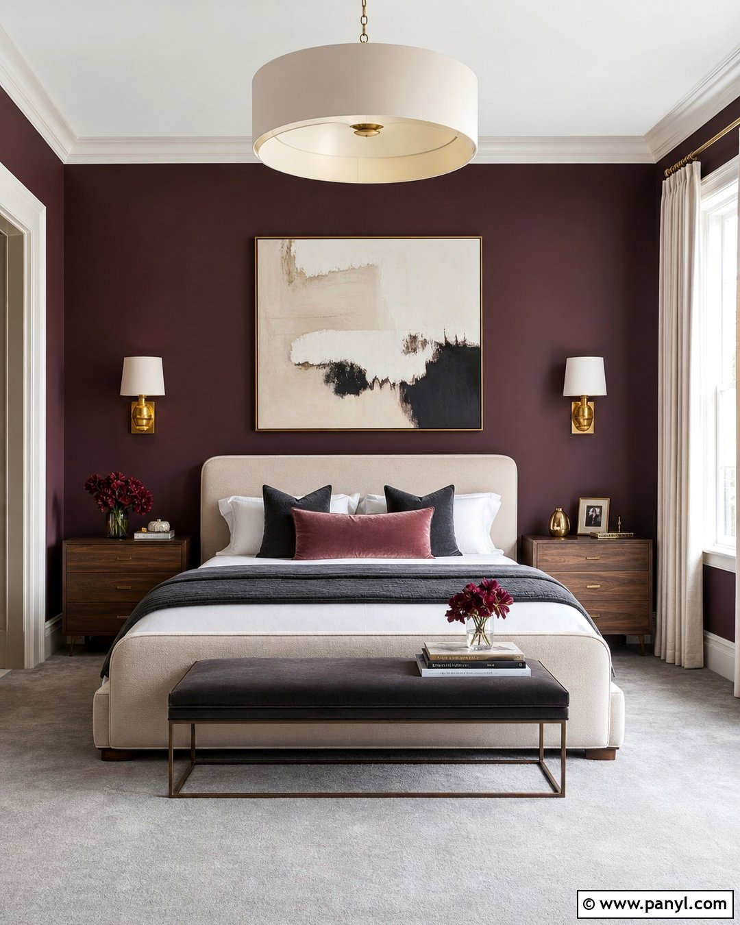Deep Plum Walls With Grey Carpet - 20 Best Wall Color For Grey Carpet Ideas