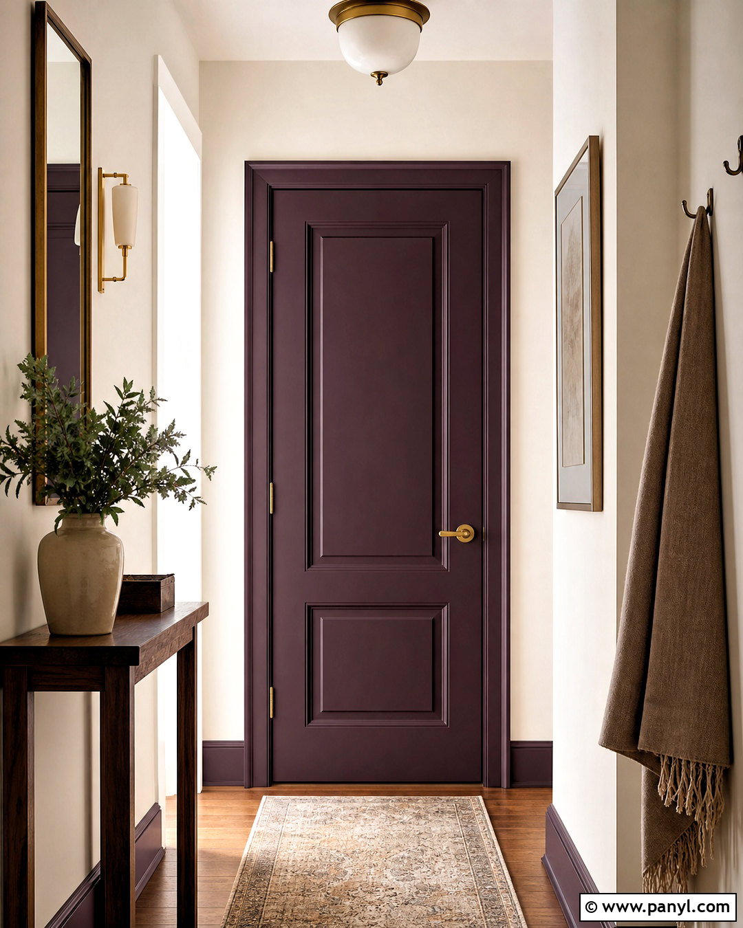 Deep Plum Wooden Door - 20 wooden door colour ideas