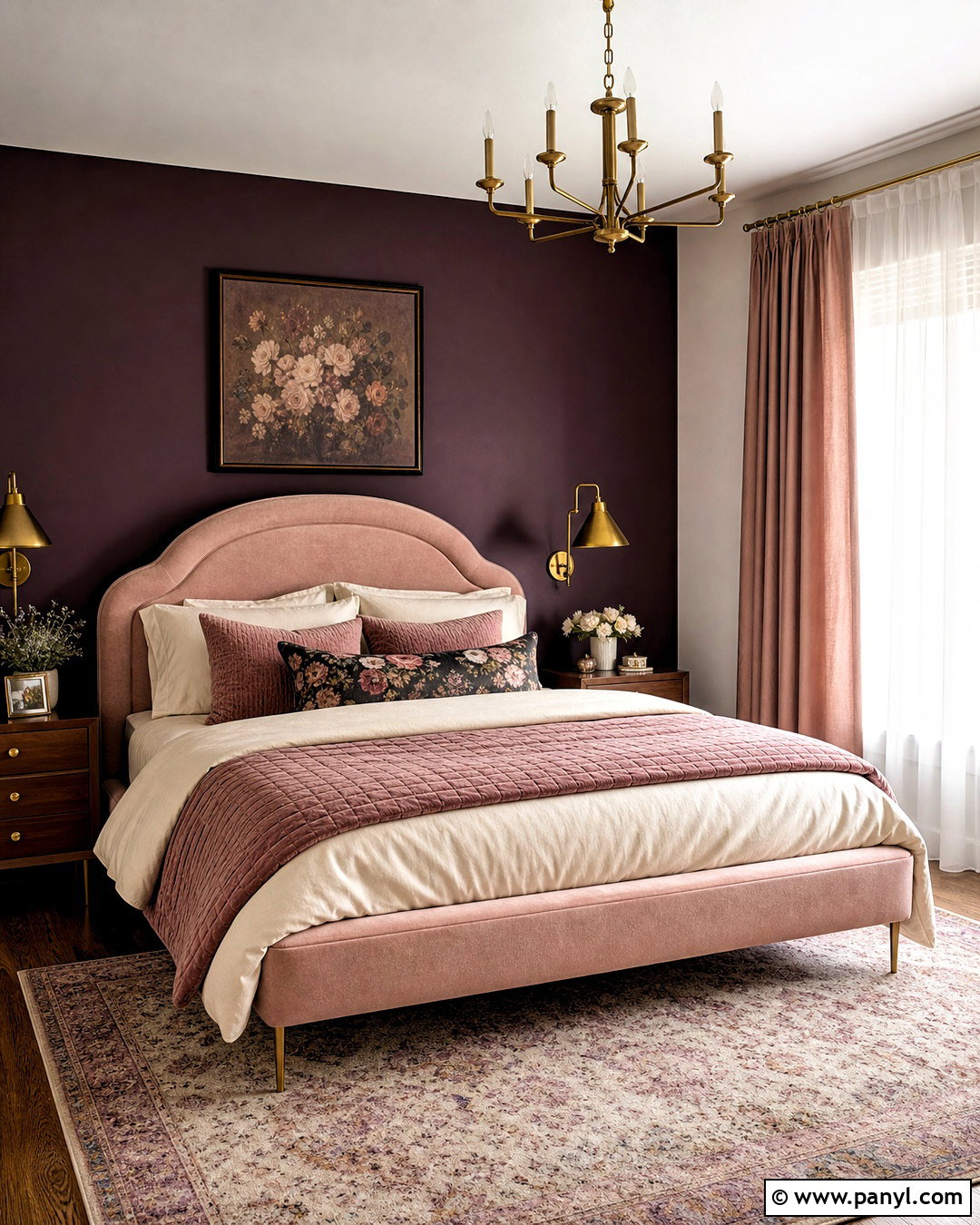 Deep Purple Bedroom With Blush Pink - 20 deep purple bedroom ideas