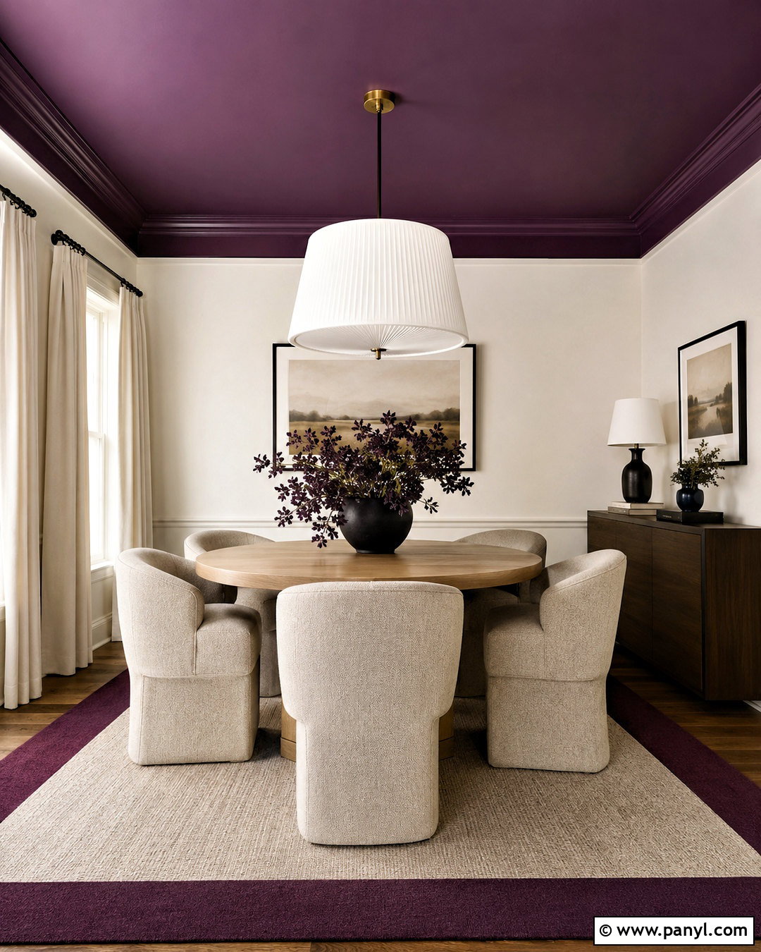 Deep Purple Ceiling Dining Room - 20 deep purple room color ideas