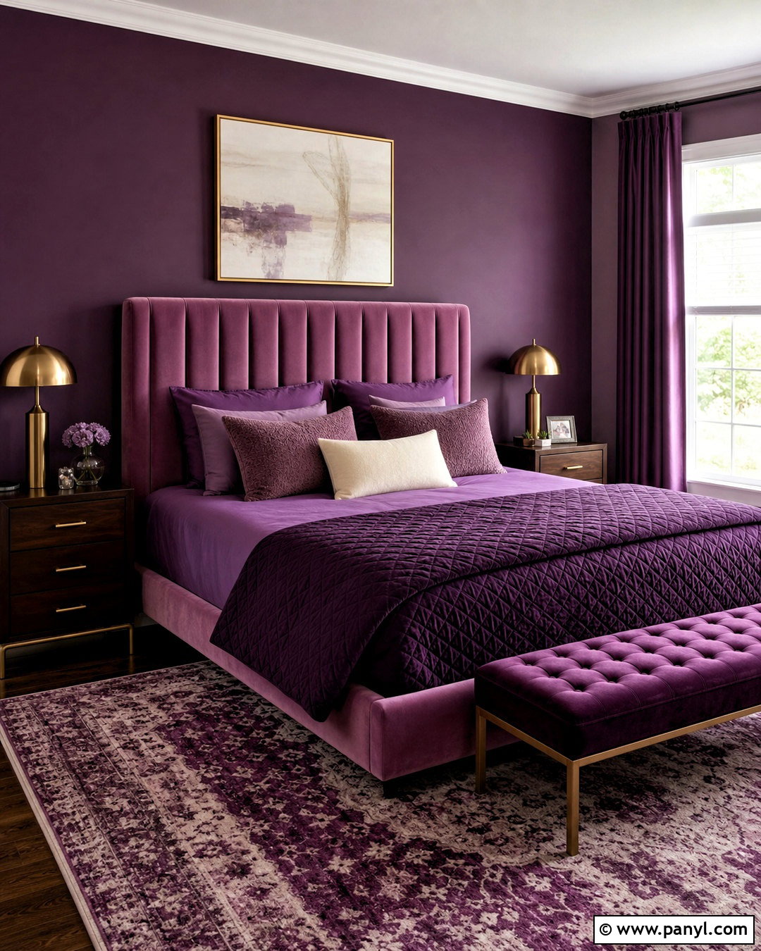 Deep Purple Monochrome Bedroom - 20 deep purple bedroom ideas