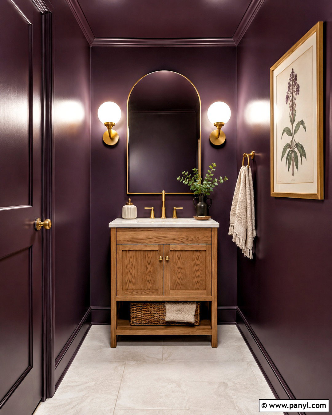 Deep Purple Small Powder Room - 20 deep purple room color ideas