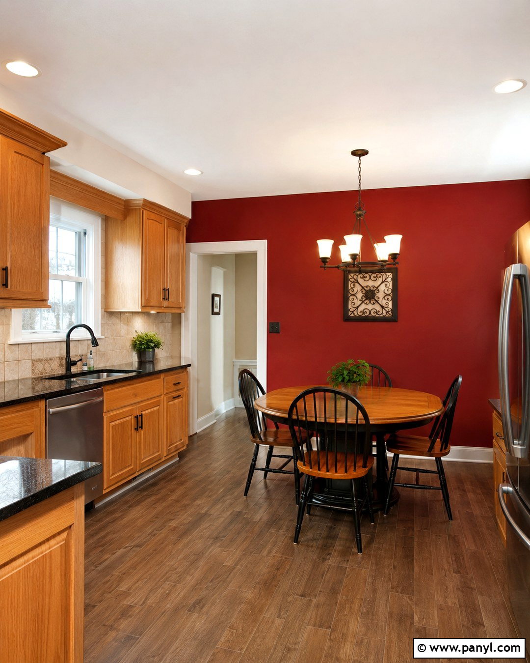 20 Red Kitchen Walls With Oak Cabinets That Feel Modern