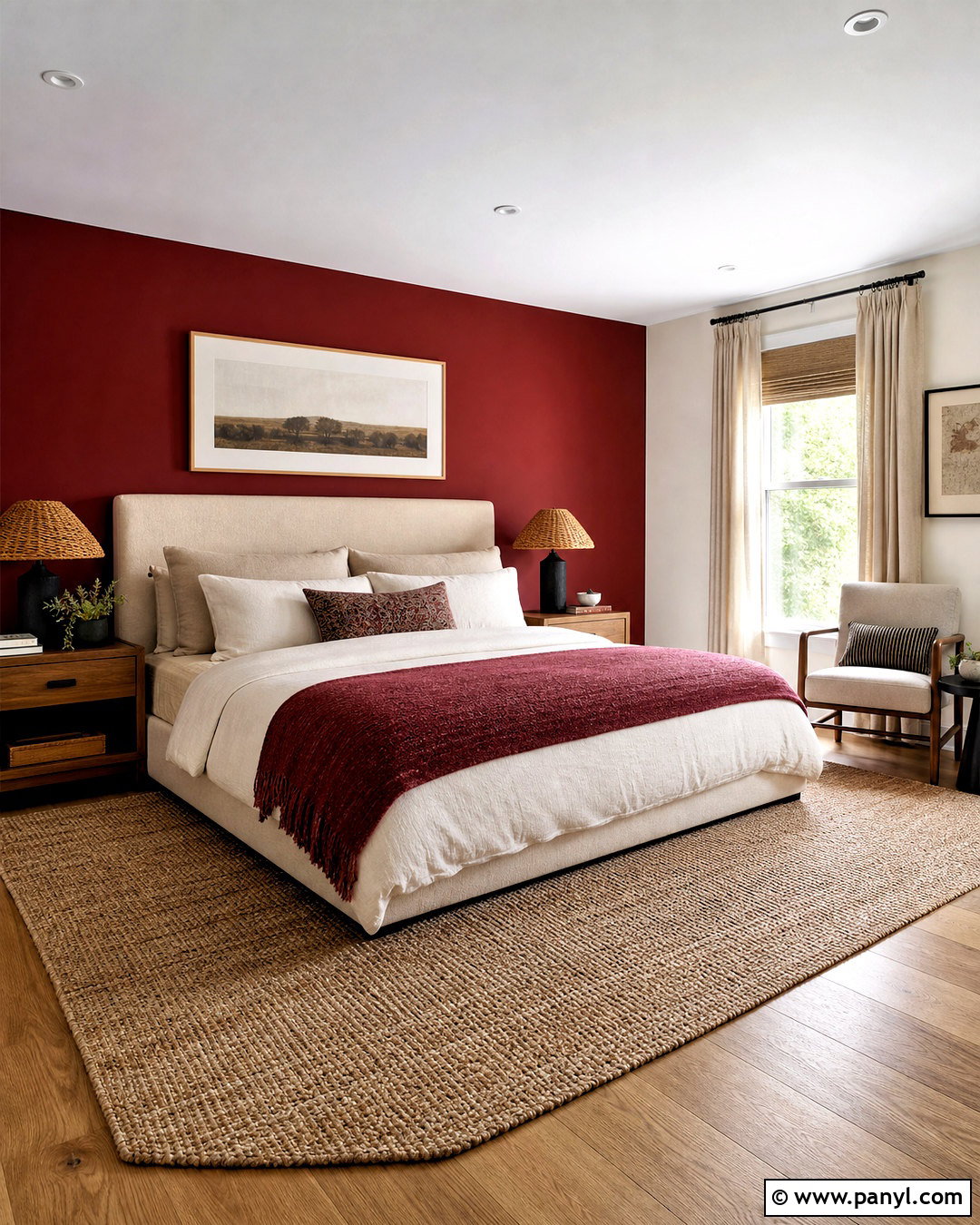 Deep Red Bedroom Accent Wall - 20 deep red bedroom ideas