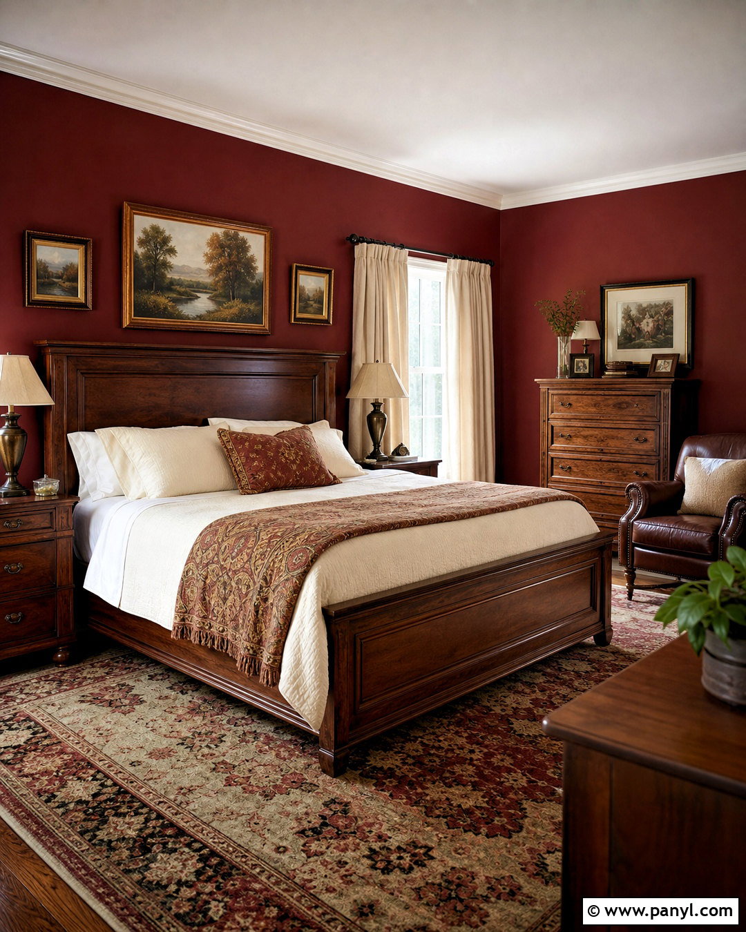 Deep Red Bedroom With Dark Wood - 20 deep red bedroom ideas