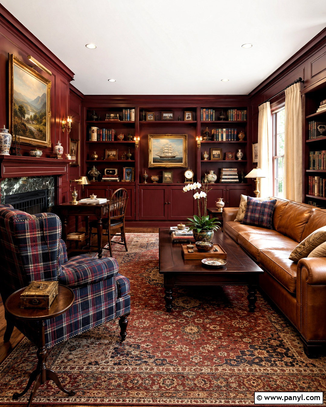 Deep Red Dark Walls Library - 40 dark walls