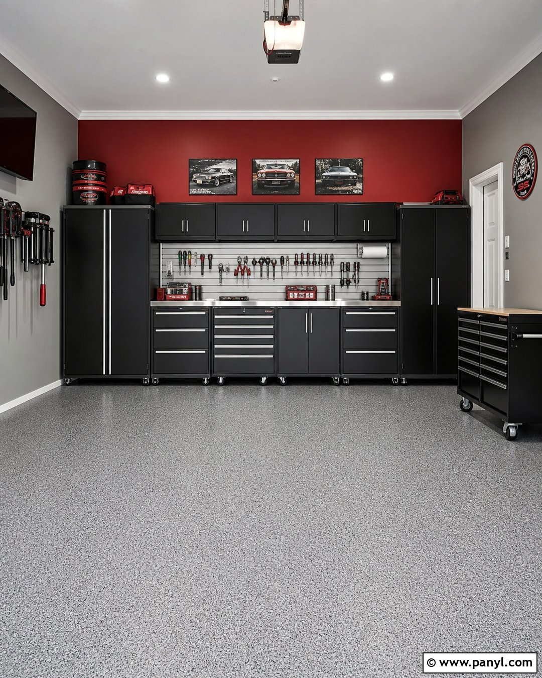 Deep Red Garage Accent Wall - 35 Garage Walls Paint Colors