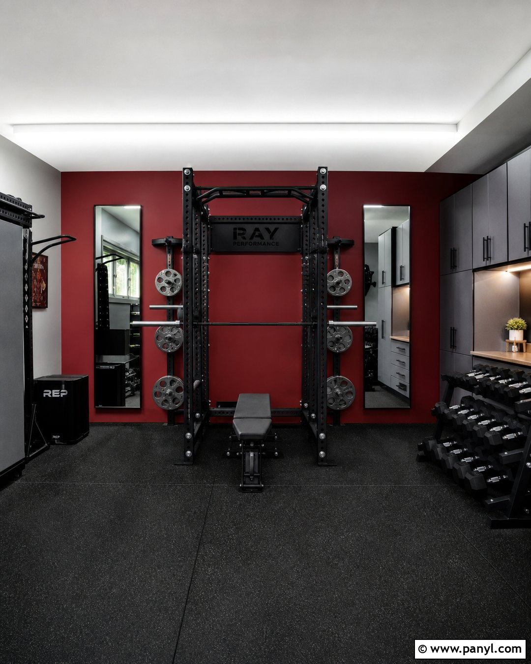 Deep Red Garage Gym Walls - 20 Garage Gym Wall Color Ideas
