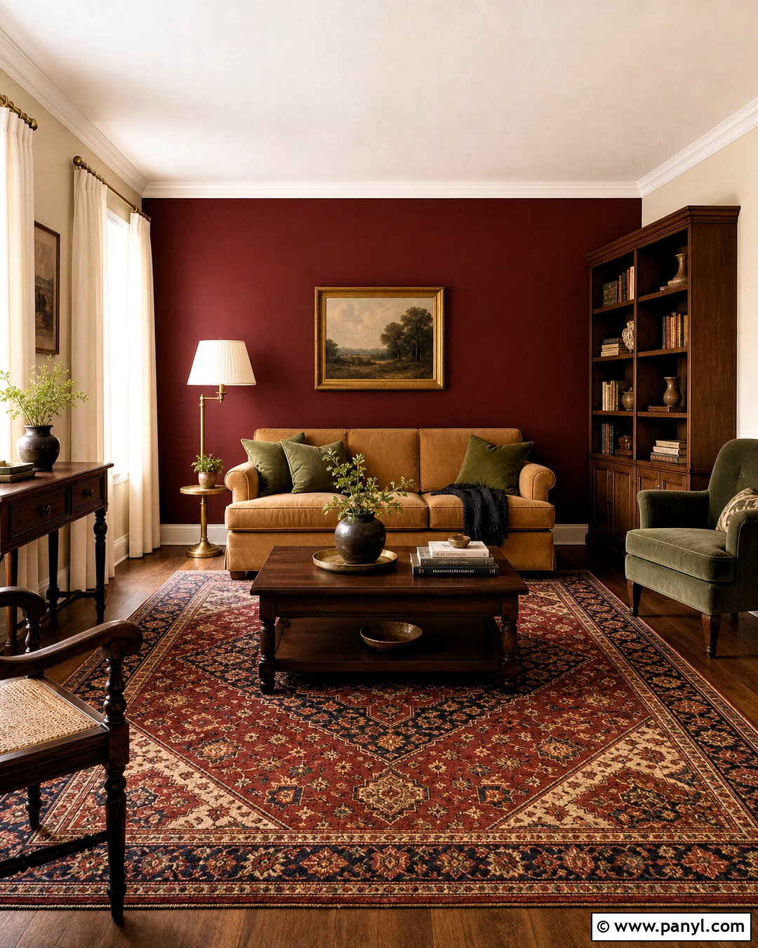 Deep Red Living Room Accent Wall - 20 living room accent wall color ideas