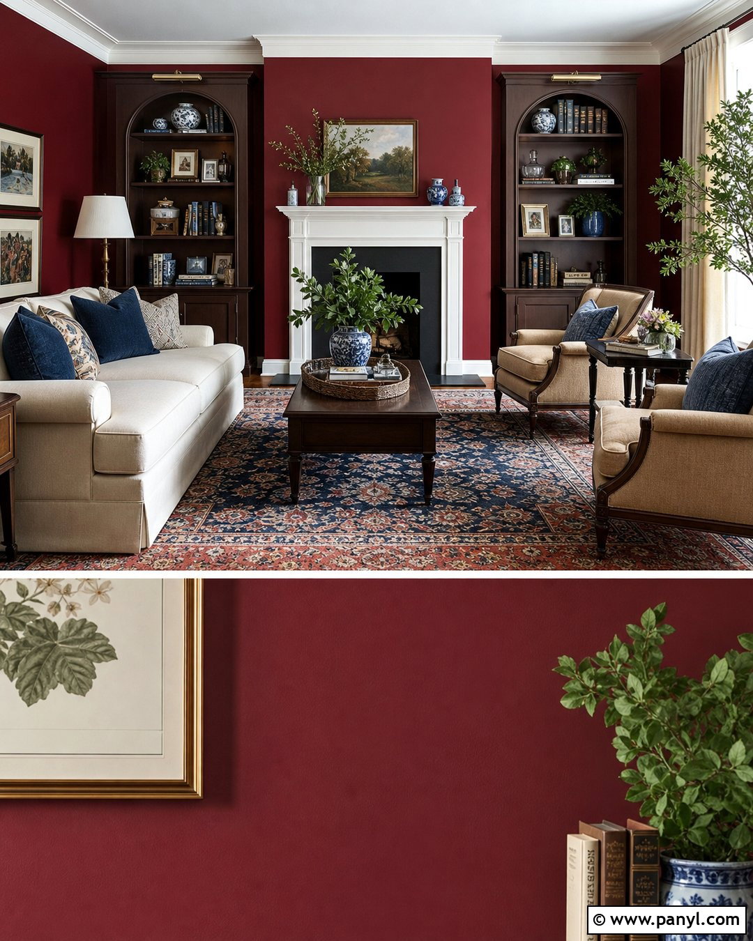 Deep Red Living Room Walls - 45 wall colors for living room ideas