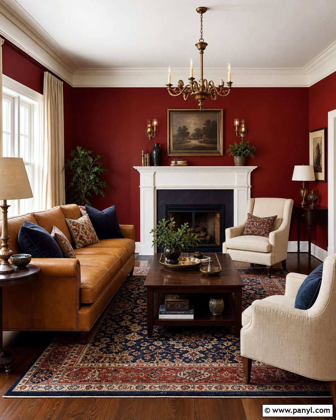 Deep Red Living Room Walls - 35 Best Wall Colors For Living Room Ideas