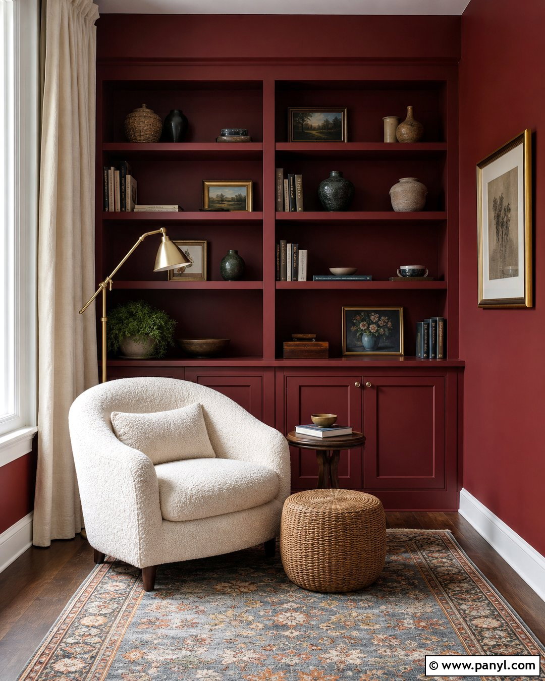 Deep Red Reading Nook Walls - 25 Deep Red Walls
