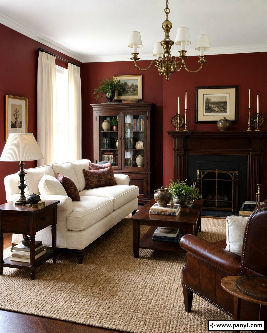 Deep Red Walls With Dark Wood Furniture - 25 Deep Red Walls