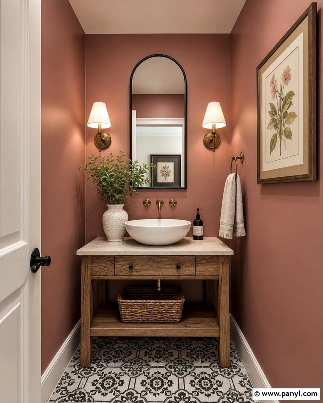 Deep Rose Pink Powder Room Walls - 20 Rustic Pink Wall Color Ideas