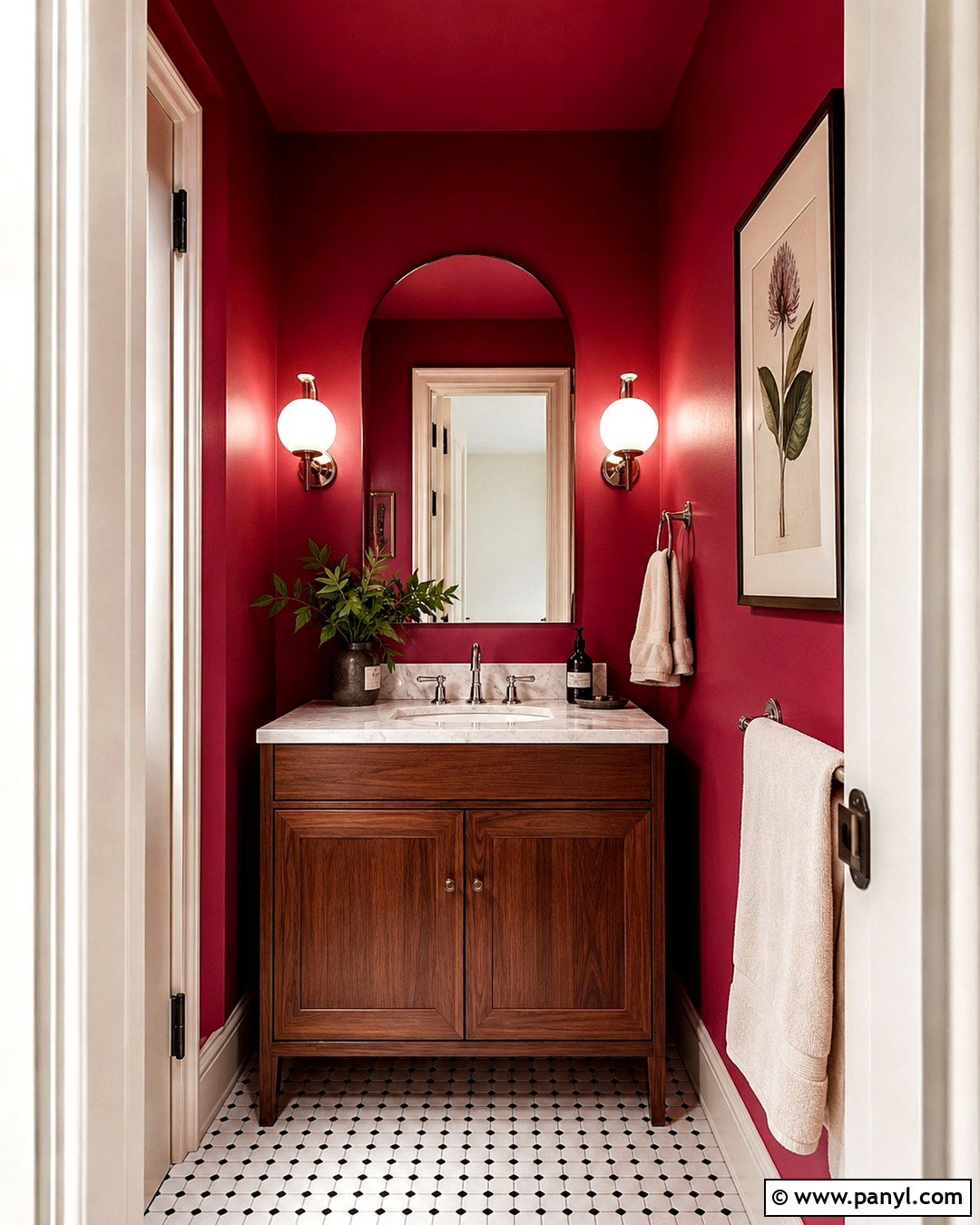 Deep Rose Powder Room Walls - 20 Rose Colored Walls