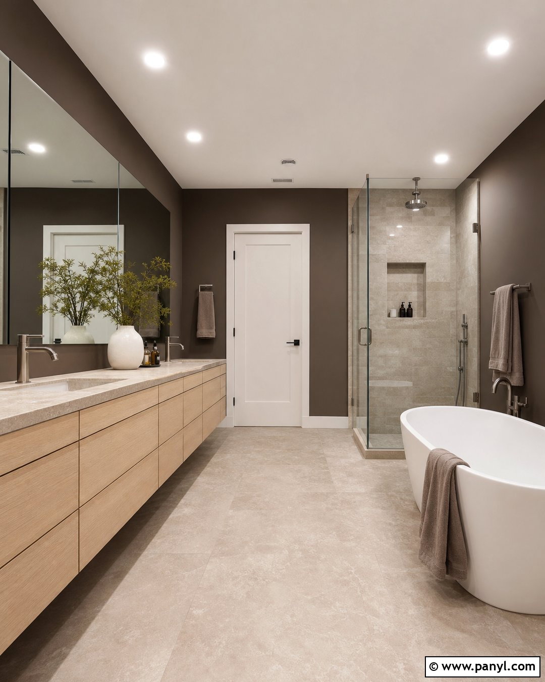 Deep Taupe Bathroom Walls - 25 Dark Bathroom Wall Color Ideas
