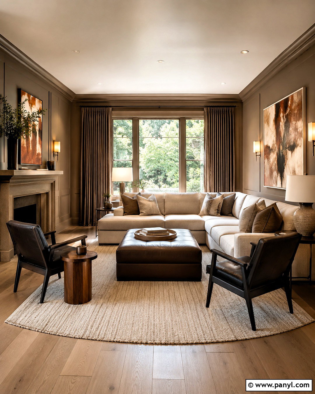 Deep Taupe Living Room - 20 moody living room paint colors
