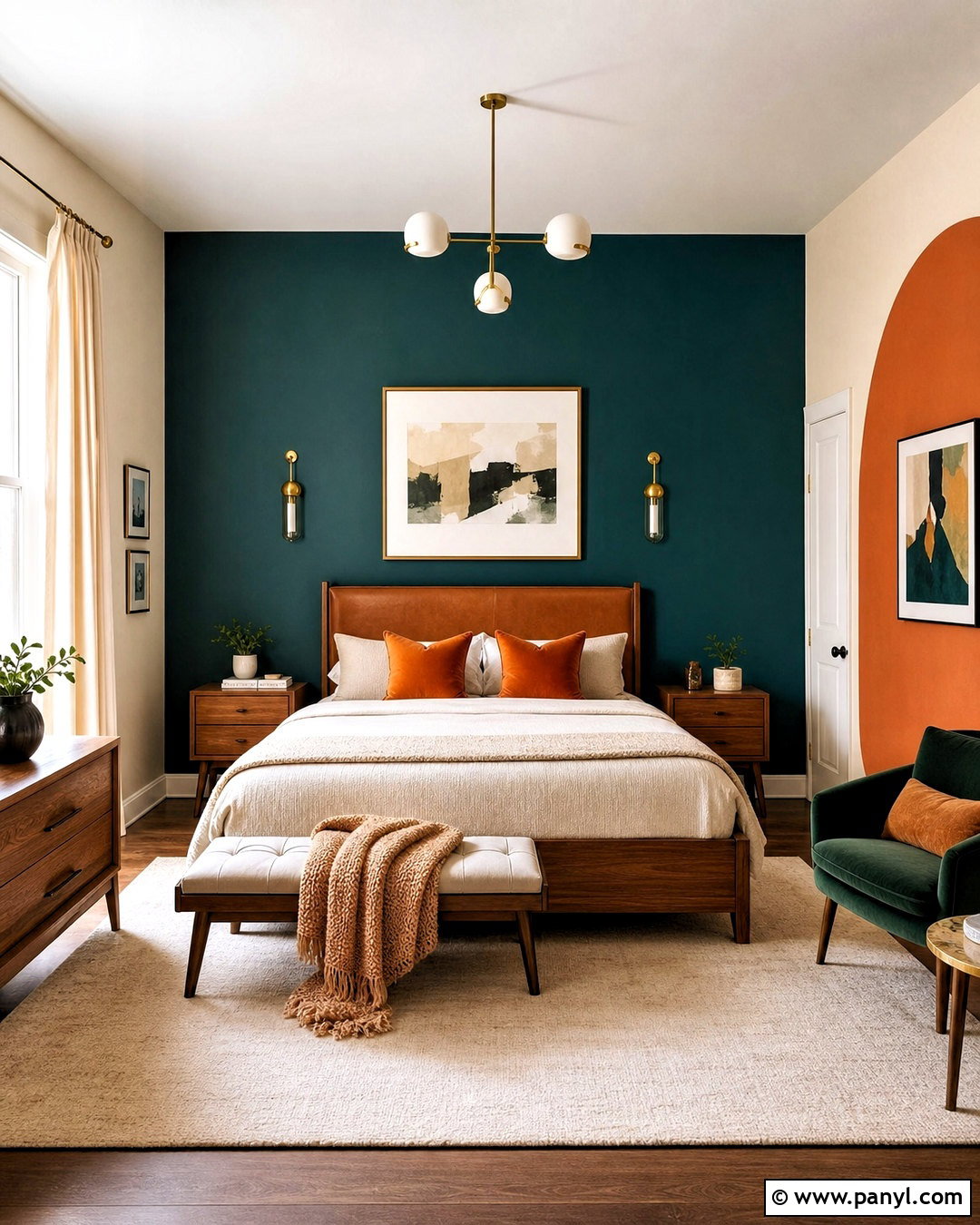 Deep Teal And Burnt Orange Bedroom Walls - 20 bedroom wall colour combination ideas