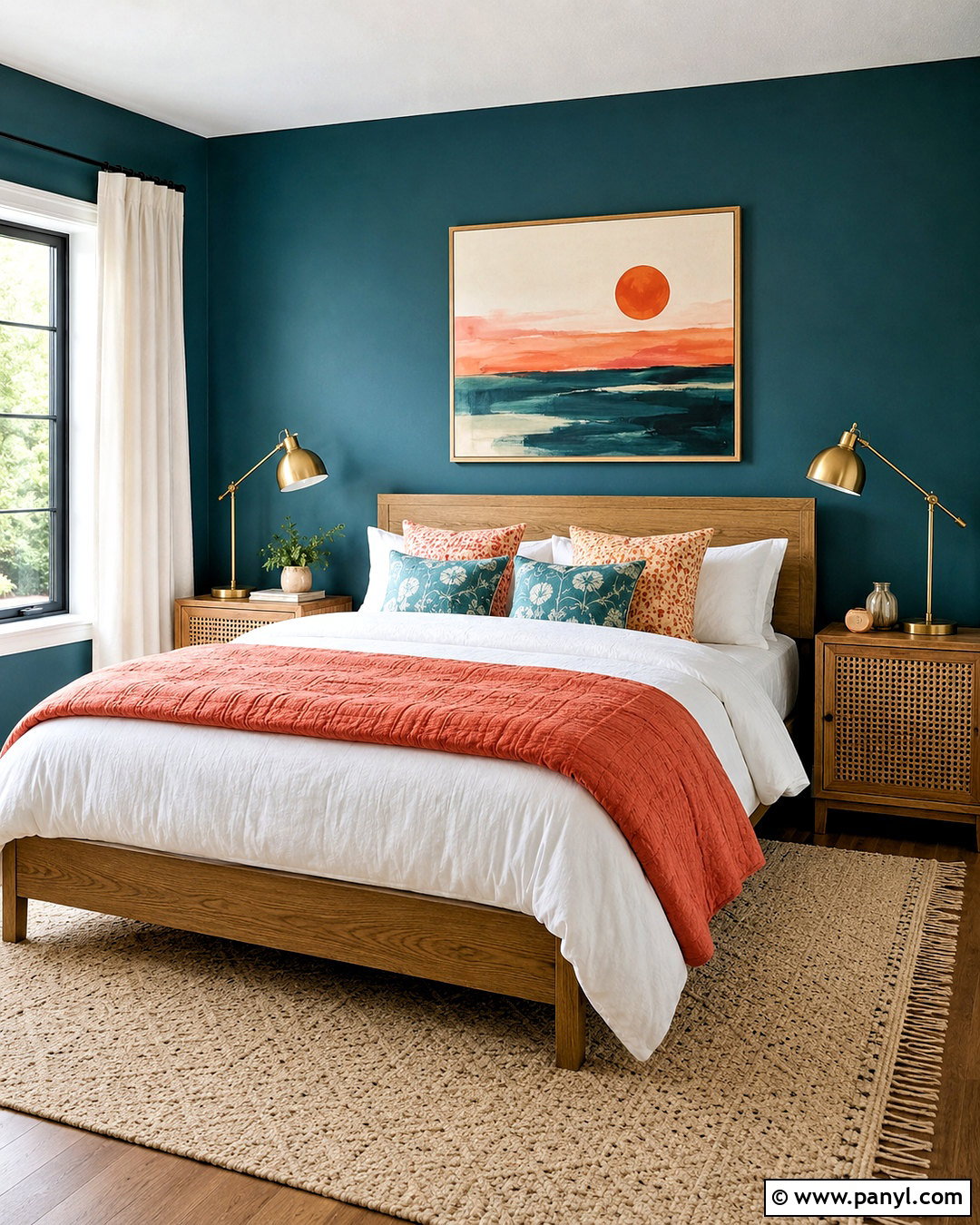 Deep Teal And Coral Guest Bedroom - 20 deep teal color palette ideas