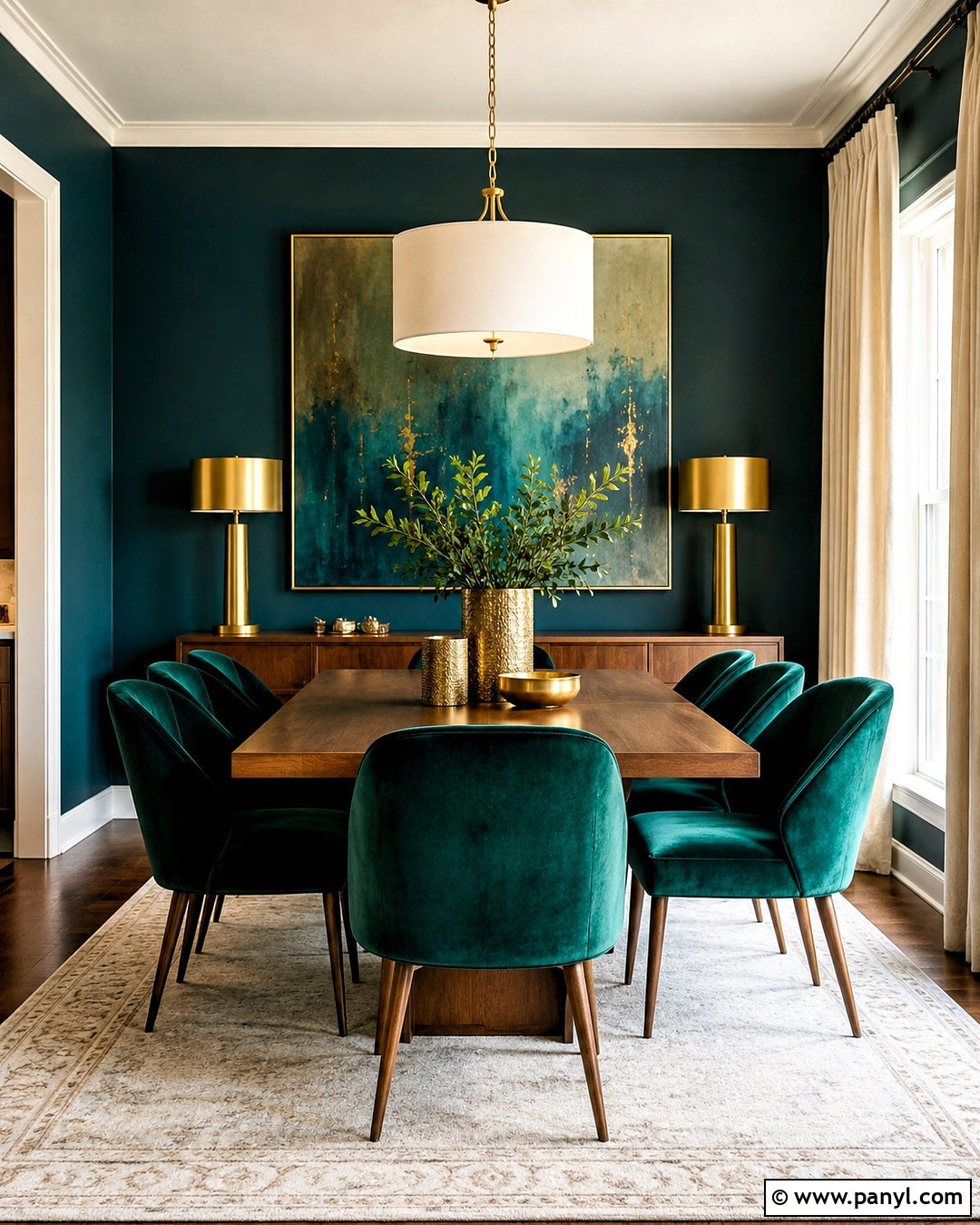 Deep Teal And Emerald Green Dining Room - 20 deep teal color palette ideas