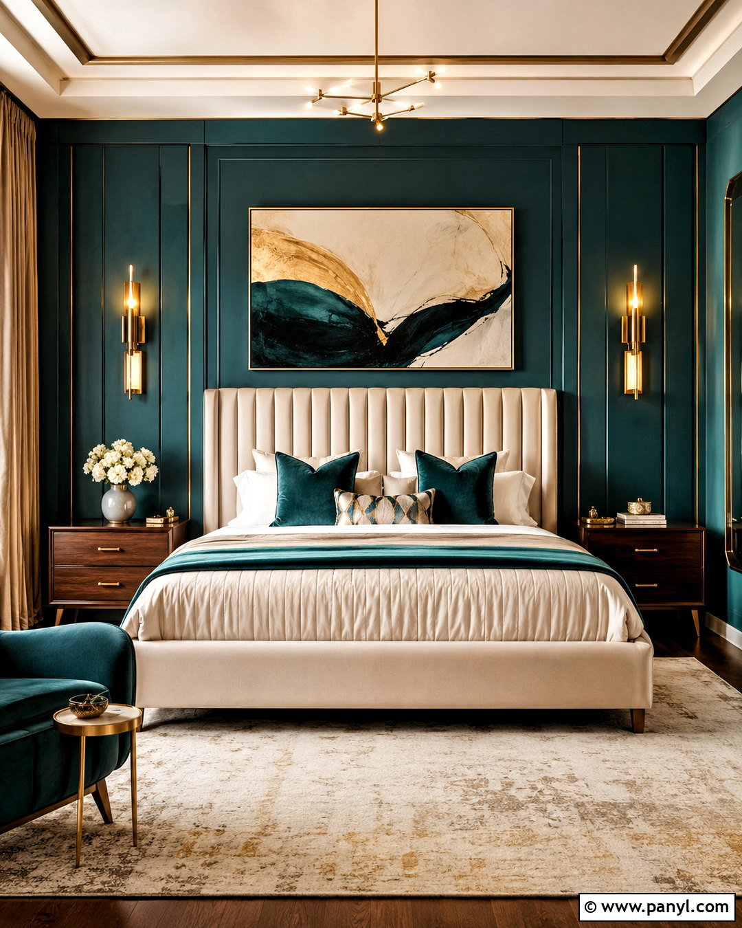 Deep Teal And Gold Bedroom - 20 deep teal bedroom ideas
