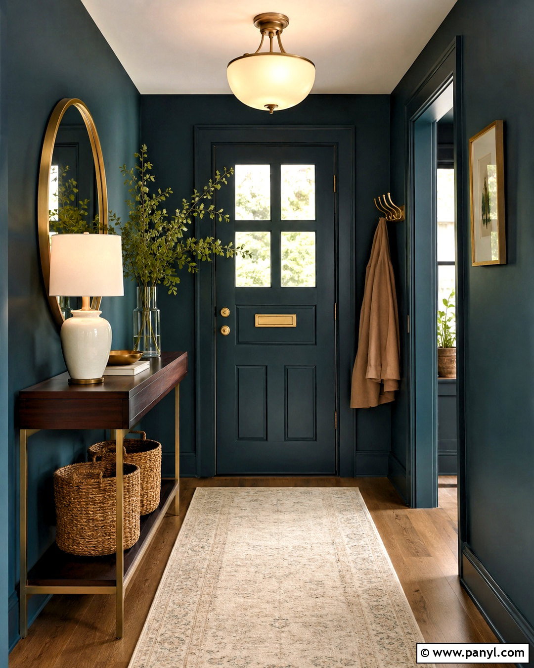 Deep Teal And Gold Entryway - 20 deep teal color palette ideas