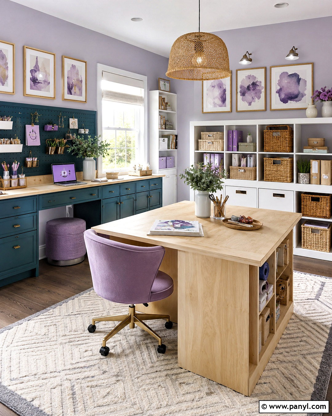 Deep Teal And Lavender Creative Room - 20 deep teal color palette ideas